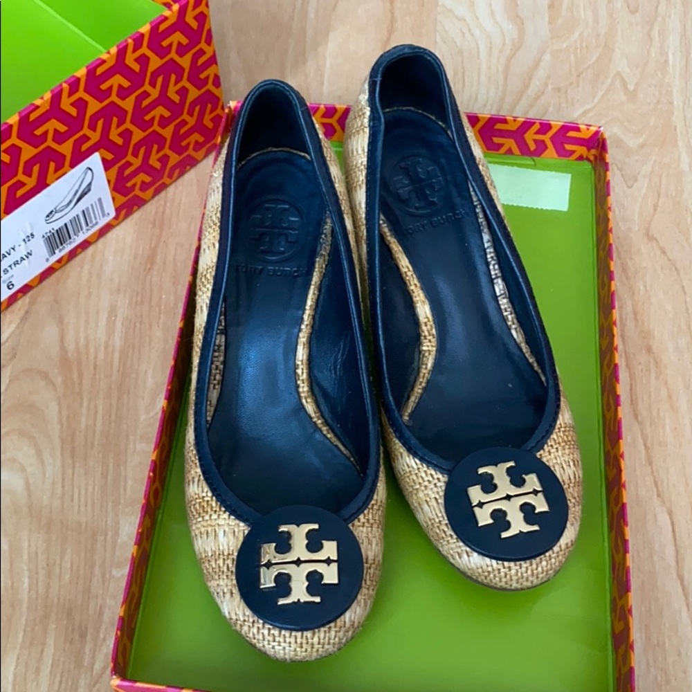 EC Tory Burch Straw Wedges Women’s size 6